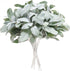 SHACOS Artificial Flocked Lambs Ear Greenery Stem 12 Pcs Faux Lambs Ear Stems Bulk Foliage Leaves Plant Spray for Home Wedding DIY Floral Arrangement