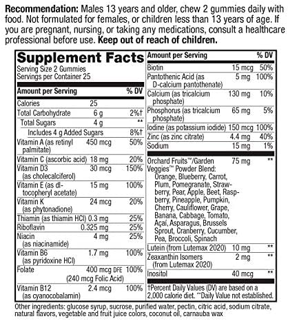 Nature’s Way Alive! Teen Gummy Multivitamin for Him, Fruit Punch Flavored
