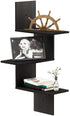 Furinno Rossi Wall Mounted Shelves, 3-Tier Rectangle, Espresso/Black