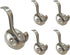 QCAA Zinc Diecast Coat Hook, Satin Nickel, 5 Pack