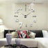 Mirror Surface Decorative Clock 3D DIY Wall Clock for Living Room Bedroom Office Hotel Wall Decoration (Silver)