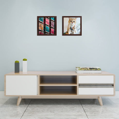 AUEAR, 12x12 Picture Frame, Display Pictures 8x8 with Mat or 12x12 Poster Frame Gallery Wall Photo Frame with Real Glass (Mahogany, 1-Pack)