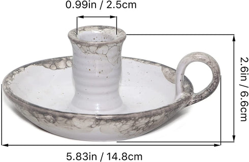 Kendiis Candle Holder Ceramic Candlestick Holder, Candlelight Stand for Spell Candles, Taper Candles, and Incense, Halloween Christmas Dining Room Home Decoration Display