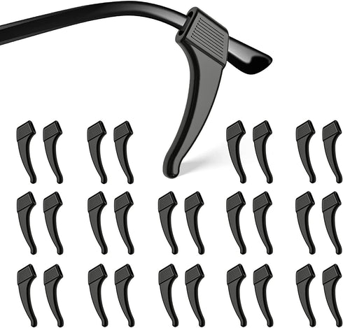 SMARTTOP Anti-Slip Eyeglass Ear Grips Hook Comfortable Silicone Elastic Eyeglasses Temple Tips Sleeve Retainer-For Eyewear Sunglasses Spectacles Glasses,Sports Eyeglasses 14 Pairs (Black)