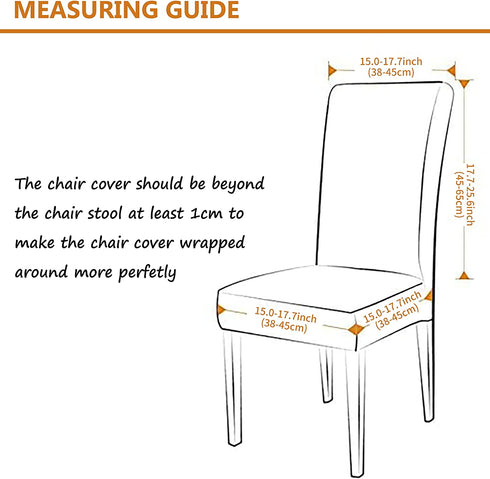 TMEOG 4/6Pcs Chair Cover Stretch Removable Washable Armless Dining Room Chair Protector Cover Seat Slipcovers Solid Color/Printed for Hotel,Ceremony,Banquet,Kitchen,Restaurant,Home
