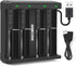 Dottmon LED 4-Slots Intelligent Universal Battery Charger for 3.6V/3.7V Li-ion 10440 14500 14650 16340 17670 18500 18650 18700 22650 20700 21700 22700 25500 26650 26700 Batteries