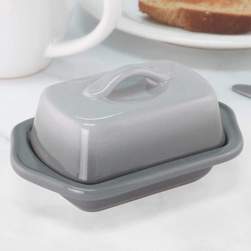 Chantal Covered Butter Dish, Mini, Fade Grey