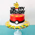 RRPYC Cartoon Pikachu cake topper, boys and girls Pikachu theme birthday party decorations, sparkling Pikachu cake decoration supplies Yellow1