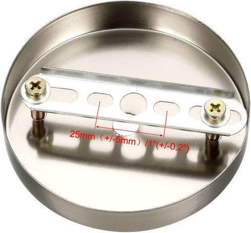 uxcell Retro Ceiling Light Plate Pointed Round Base Chassis Disc Pendant Accessories 97mmx20mm Silver Tone w Screw 3pcs