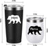 Gingprous Mama Bear, Papa Bear Set, Gifts for New Parents New Mom and New Dad Pregnancy Couples, Insulated Stainless Steel Wine Tumbler and Travel Tumbler with Lids(2 Pack, Black and White)