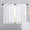 RYB HOME White Curtains for Bedroom - Linen Textured Semi Sheer Curtains Privacy for Bedroom Bathroom Kitchen Dining Office Window, 52 Wide x 45 inches Long, 2 Pcs