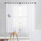 RYB HOME Linen Sheer Curtains - Linen Textured Semi Sheer Curtains for Home Office Kids Nursery Bedroom Window Curtains, 52 inches Wide x 63 inches Long per Panel, 2 Panels, White