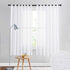 RYB HOME Linen Sheer Curtains - Linen Textured Semi Sheer Curtains for Home Office Kids Nursery Bedroom Window Curtains, 52 inches Wide x 63 inches Long per Panel, 2 Panels, White