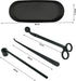 YOUTUOY 4 in1 Candle Accessory Set with Storage Tray Plate, Candle Wick Trimmer, Candle Wick Snuffer, Candle Wick Dipper, Storage Tray Plate, Great for Scented Candles Lovers (Black 4 in1)