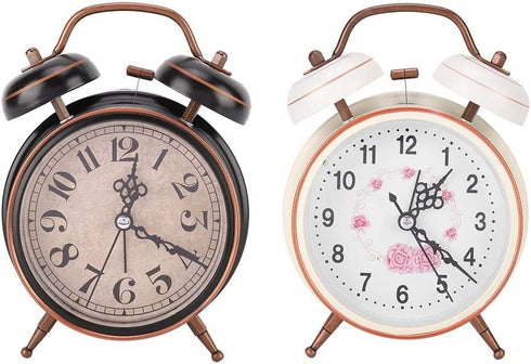 Christmas Carnival Boquite Old Fashioned Alarm Clock, Retro Mechanical Alarm Clock, Old Alarm Clock Traditional Alarm Clock with Night Light (Black)