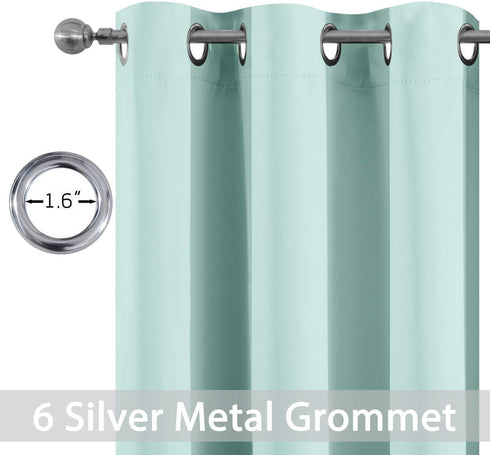 Yakamok Blackout Curtains for Bedroom?Thermal Insulated Room Darkening Drapes for Living Room, Set of 2 Panels (Aqua,38 x 45Inch)