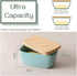 DOWAN Butter Dish, Ceramic Butter Dish with Lid for Countertop, Large Butter Dish Holds up to 3 Sticks, Blue Butter Keeper