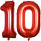 Smarcy 40 Inch Jumbo Number 10 Balloon Birthday Party Celebration Decoration Foil Helium Balloons,Red