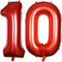 Smarcy 40 Inch Jumbo Number 10 Balloon Birthday Party Celebration Decoration Foil Helium Balloons,Red