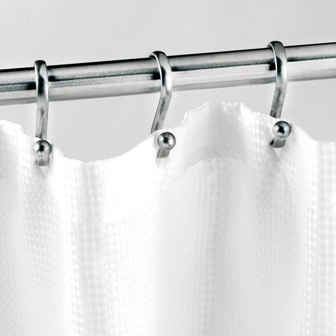 iDesign Axis Decorative Steel Shower Curtain Hooks - 2.91" x 0.5" x 2.11", Silver (Pack of 12)