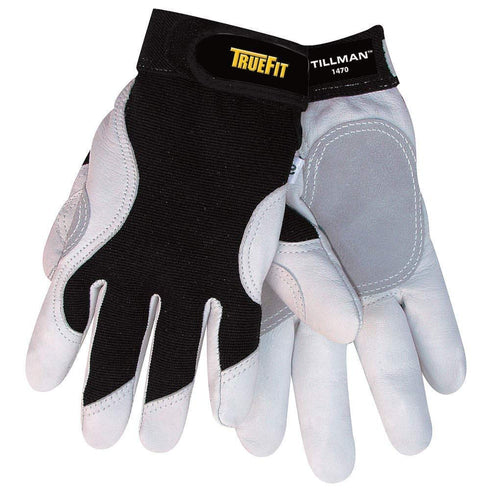 Airgas 1470L Tillman TrueFit Premium Mechanics Glove, Black/White, Large