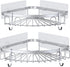 stusgo Corner Shower Caddy, Shower Shelf, Adhesive Shower Wall Caddy, SUS304 Stainless Steel Shower Rack Corner, Bathroom Storage Organizer Rustproof with 4 Hooks for Dorm Kitchen, 2 Pack