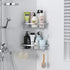 stusgo Corner Shower Caddy, Shower Shelf, Adhesive Shower Wall Caddy, SUS304 Stainless Steel Shower Rack Corner, Bathroom Storage Organizer Rustproof with 4 Hooks for Dorm Kitchen, 2 Pack