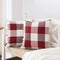 Set of 2 Red and White Buffalo Check Valentine Pillow Covers with Pom Pom Embellished 18 x 18 inches for Valentines Day Decoration