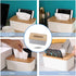 Yosooo Bamboo Tissue Box Modern Look Rectangular Paper Holder Boxes for Bathroom Dining Table Bedroom Storage Organizer(Rectangle), 21cm x 13cm x 9.8cm