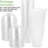 Zezzxu 50Pack 12oz Clear Plastic Cups with Dome Lids and Straws, Crystal Clear PET Disposable Drinking Cups for Cold Drinks, Iced Coffee, Juice, Smoothie, Milkshake, Bubble Boba Tea