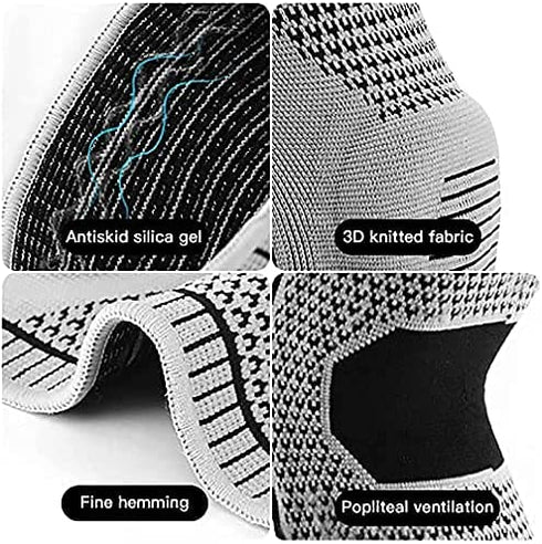 YOUTIFAN 2pcs Knee Brace Compression Sleeve for Knee Pain - Professional Knee Brace, Elastic Knee Wraps Patella Stabilizer with Silicone Gel Spring Support,Knee Support