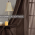 MRTREES Brown Sheer Curtains Living Room Curtain Sheers Bedroom Window Curtain Panels 95 inch Length Transparent Voile Drapes Rod Pocket Window Treatment 2 Panels