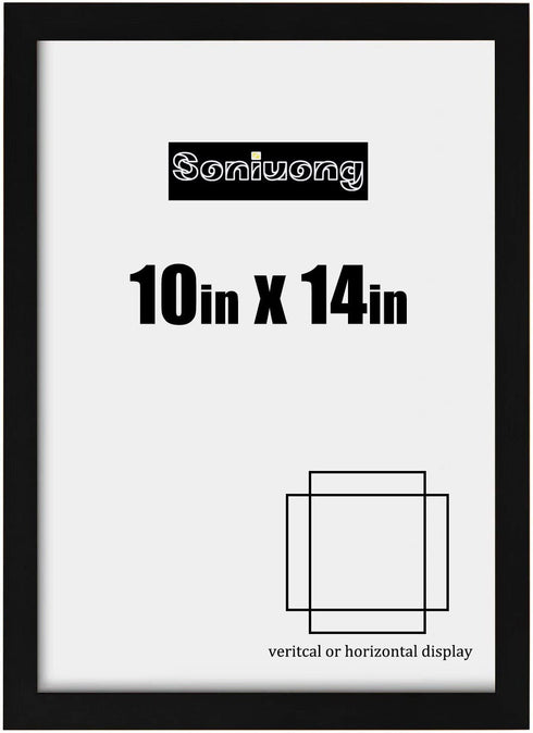 10x14 inch Wood Picture Frames for Wall Hanging,Diamond Painting Frames Rectangle Baby Scan Picture Frame for Family Walls Decoration,Anniversary,Wedding,Christmas,Halloween,Shower,Certificate (Black)