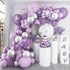 Pateeha Baby Shower Decorations for Girl 140 Pcs Purple Balloon Garland Kit Metallic Purple Silver Balloon Arch 12 Pcs Butterfly Stickers Confetti for Birthday Wedding Decorations