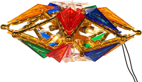 Kurt Adler 10-Light 8-Point Star Christmas Treetop, 8-Inch, Multi-Colored