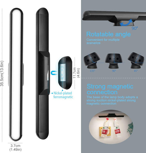 WILLED Dimmable Touch Light Bar, 3W Built-in 2000mAh Battery and Stick Magnet Mount, for Reading, Closet, Cabinet, Makeup Mirror, Bedside, Study Light