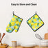 VEIZKUO Lemon Pattern Yellow Oven Mitts Cute Pot Holders Sets for Kitchen Hot Pads Heat Resistant Washable for Counter Table Decorative BBQ Cooking Baking Grilling, One Size