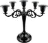 Maiheimoon Metal Candelabra Retro Candlestick Holder for Candlelight Dinner and Table Decoration (5 Arms-Black-1)
