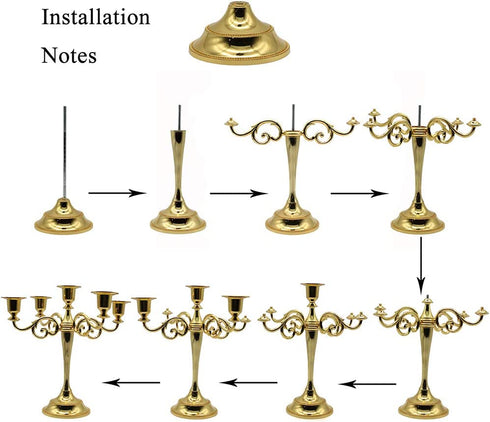 Maiheimoon Metal Candelabra Retro Candlestick Holder for Candlelight Dinner and Table Decoration (5 Arms-Black-1)