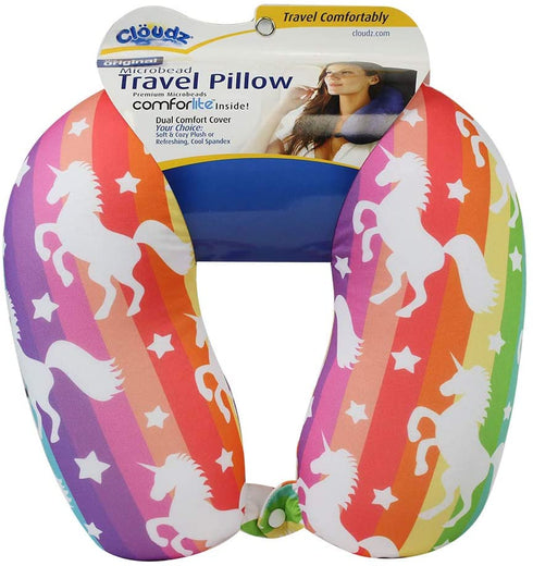 Cloudz Patterned Microbead Travel Neck Pillows - Unicorn