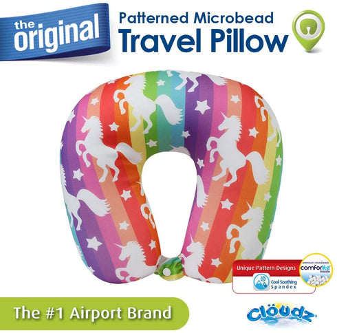 Cloudz Patterned Microbead Travel Neck Pillows - Unicorn