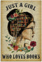 Just A Girl Who Loves Books Poster Perfect Home Decor Art Print for Book Lover Metal Tin Sign (12x8 Inch) Retro Tin Sign for Kitchen Wall Home Decor1