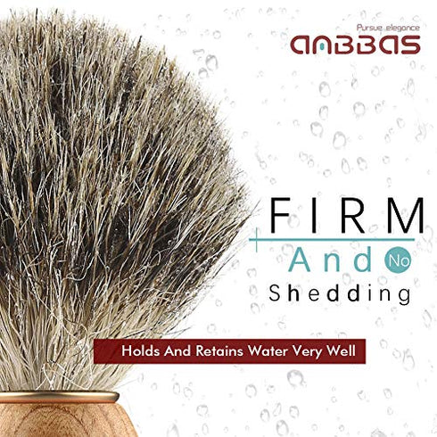 Shaving Brush, Handmade Pure Badger Hair Brush with Natural Manchurian Ash Wood Handle for Men Traditional Wet Shaving