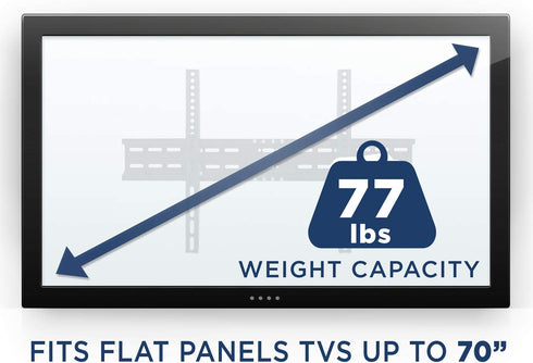 Mount-It! TV Wall Mount Bracket | Tilting 2" Low Profile Design Fits Large Flat Screen TVs 37 38 42 50 55 58 60 65 70 Inch | 15 Degrees Tilt | VESA Compatible up to 600x400mm | 77 Pound Capacity