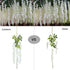 Lmeiosn 12 Pack Artificial Fake Wisteria Vine, 3.6 Feet Wisteria Hanging Garland Flowers, Silk Garland Flowers Ratta Long Bush Flowers String for Wedding Party Garden Greenery Home Wall Decor, White
