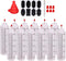 Belinlen 12 Pack 16-Ounce Plastic Squeeze Bottles with Red Cap for Food, Crafts, Art, Multi Purpose Set of 12 with extra 16 Chalk Labels 6 Red Cap and 1 Pen