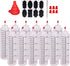 Belinlen 12 Pack 16-Ounce Plastic Squeeze Bottles with Red Cap for Food, Crafts, Art, Multi Purpose Set of 12 with extra 16 Chalk Labels 6 Red Cap and 1 Pen