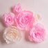 Large Paper Flower Decorations for Wall - White Pink Paper Flowers Wall Decor - Crepe Paper Flowers for Wedding Backdrop,Nursery Wall Decor, Birthday Party Backdrop Decor,Pink White Flowers Set/6