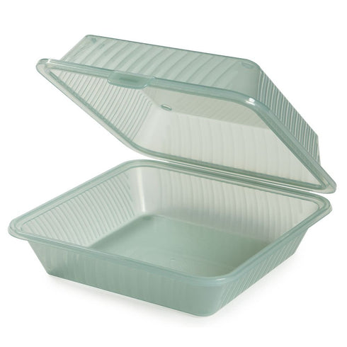G.E.T. 1 Compartment Jade Polypropylene Eco-Takeout Container - 9"L x 9"W x 3 1/2"H