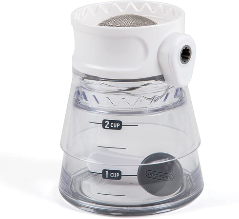 Prepworks 2 to 1, Double Volume Quick Sift Flour Sifter For Baking, 2 Cup